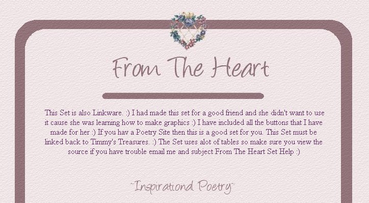 ~From The Heart 1/15/01~